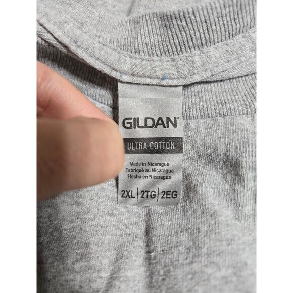 Gildan 2xl women's grey long sleeve printed shirt - Picture 4 of 7